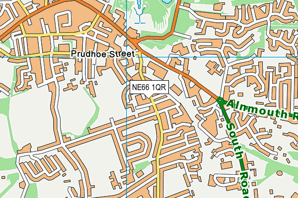 NE66 1QR map - OS VectorMap District (Ordnance Survey)