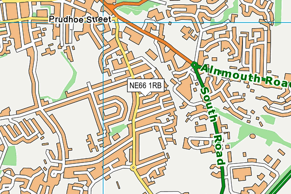 NE66 1RB map - OS VectorMap District (Ordnance Survey)