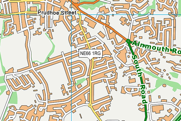 NE66 1RG map - OS VectorMap District (Ordnance Survey)