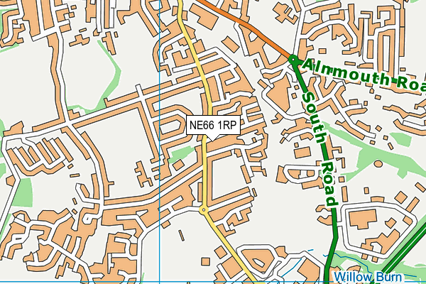 NE66 1RP map - OS VectorMap District (Ordnance Survey)