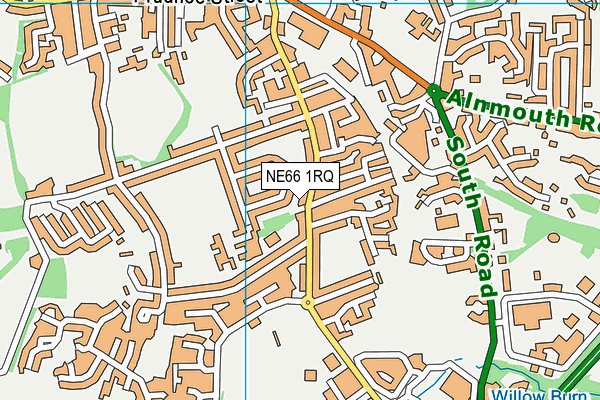 NE66 1RQ map - OS VectorMap District (Ordnance Survey)