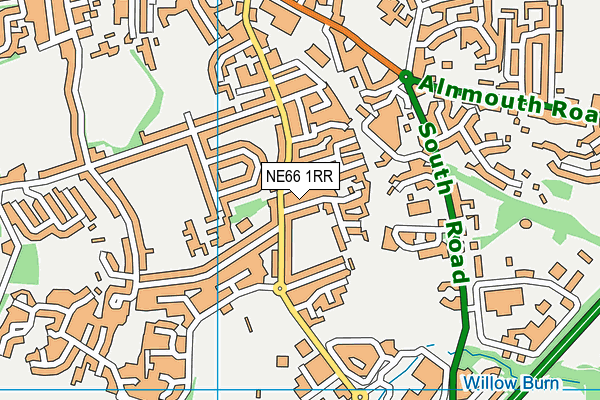 NE66 1RR map - OS VectorMap District (Ordnance Survey)