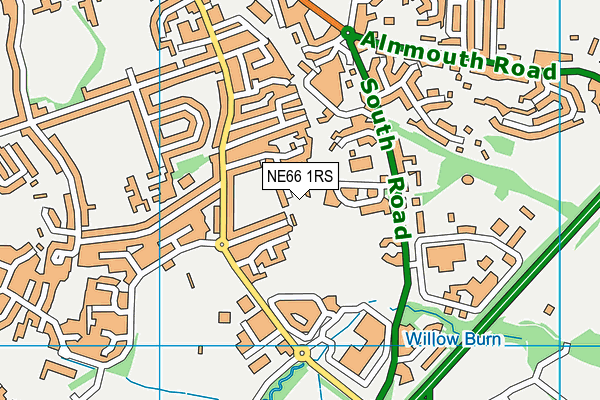 NE66 1RS map - OS VectorMap District (Ordnance Survey)