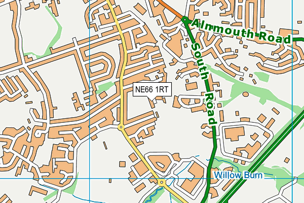 NE66 1RT map - OS VectorMap District (Ordnance Survey)