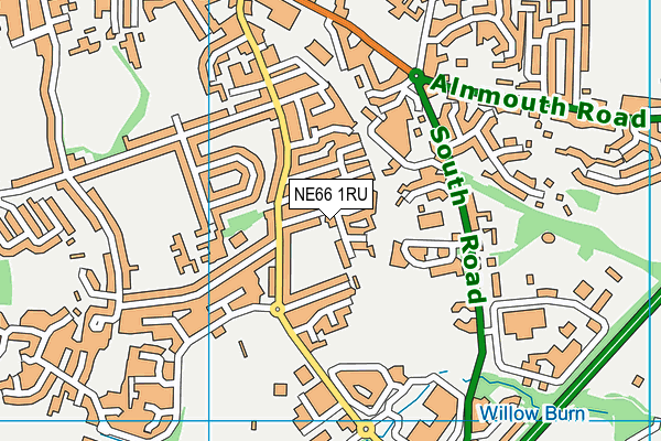 NE66 1RU map - OS VectorMap District (Ordnance Survey)