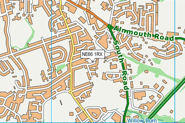 NE66 1RX map - OS VectorMap District (Ordnance Survey)