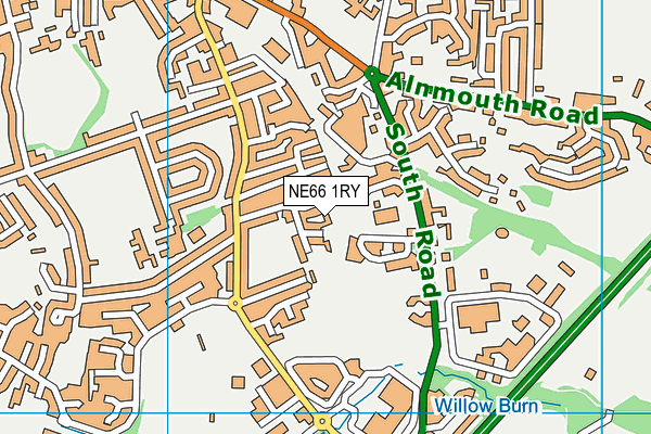 NE66 1RY map - OS VectorMap District (Ordnance Survey)