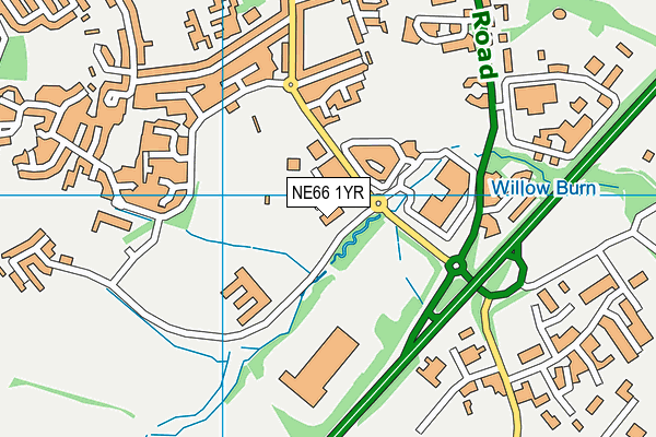 NE66 1YR map - OS VectorMap District (Ordnance Survey)