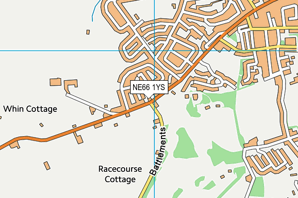 NE66 1YS map - OS VectorMap District (Ordnance Survey)