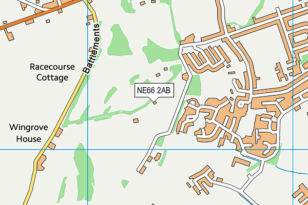 NE66 2AB map - OS VectorMap District (Ordnance Survey)