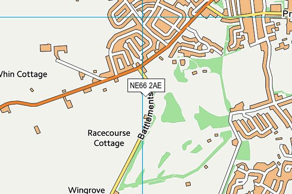 NE66 2AE map - OS VectorMap District (Ordnance Survey)
