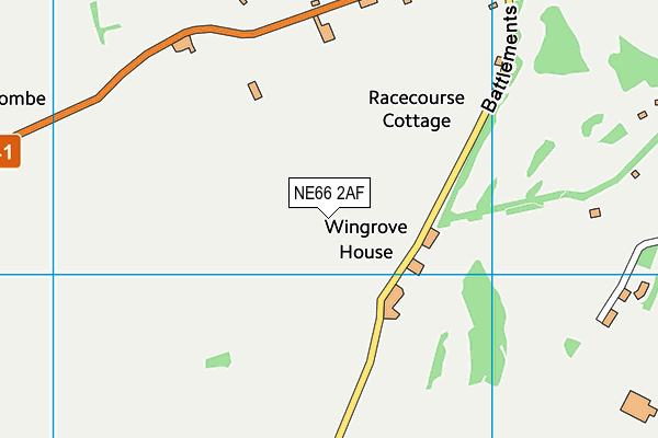 NE66 2AF map - OS VectorMap District (Ordnance Survey)