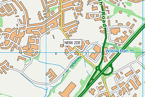 NE66 2DE map - OS VectorMap District (Ordnance Survey)