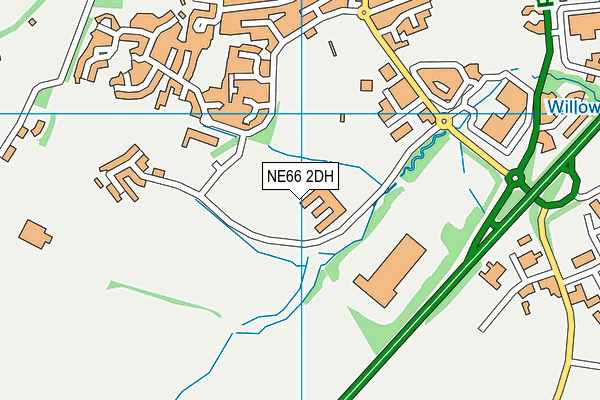NE66 2DH map - OS VectorMap District (Ordnance Survey)