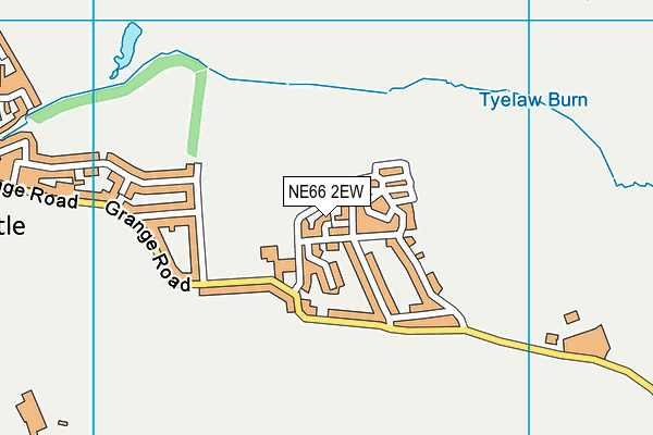 NE66 2EW map - OS VectorMap District (Ordnance Survey)