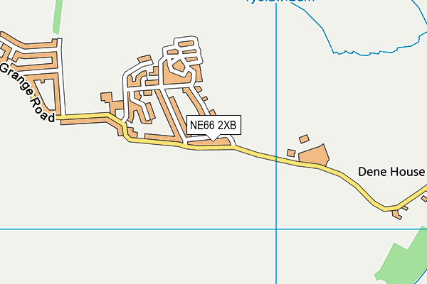 NE66 2XB map - OS VectorMap District (Ordnance Survey)