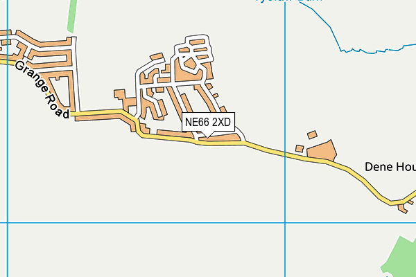 NE66 2XD map - OS VectorMap District (Ordnance Survey)