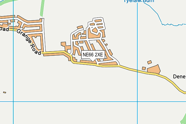 NE66 2XE map - OS VectorMap District (Ordnance Survey)