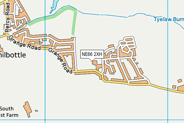 NE66 2XH map - OS VectorMap District (Ordnance Survey)
