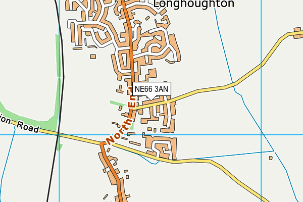 The Village Playing Field map (NE66 3AN) - OS VectorMap District (Ordnance Survey)