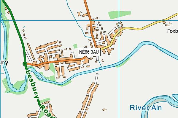 NE66 3AU map - OS VectorMap District (Ordnance Survey)