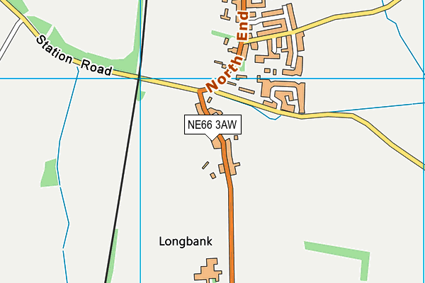 NE66 3AW map - OS VectorMap District (Ordnance Survey)