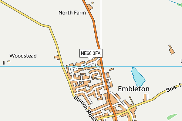 NE66 3FA map - OS VectorMap District (Ordnance Survey)