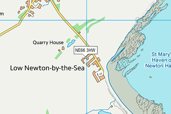 NE66 3HW map - OS VectorMap District (Ordnance Survey)