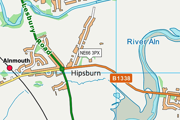 Hipsburn Primary School map (NE66 3PX) - OS VectorMap District (Ordnance Survey)