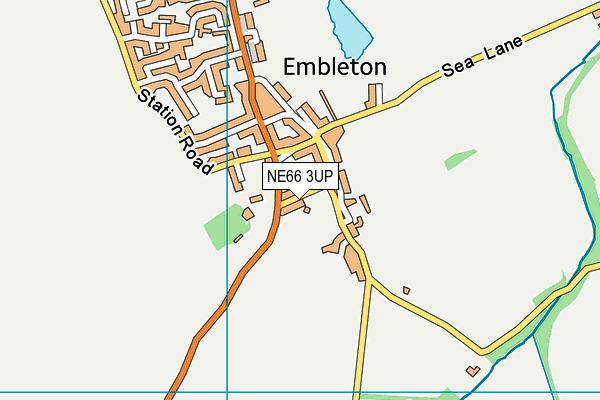 Creighton Memorial Hall map (NE66 3UP) - OS VectorMap District (Ordnance Survey)