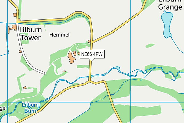 NE66 4PW map - OS VectorMap District (Ordnance Survey)