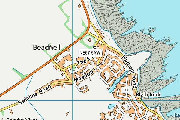 NE67 5AW map - OS VectorMap District (Ordnance Survey)