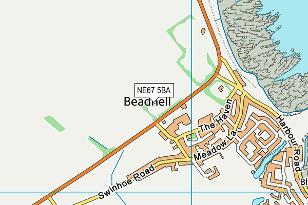 NE67 5BA map - OS VectorMap District (Ordnance Survey)