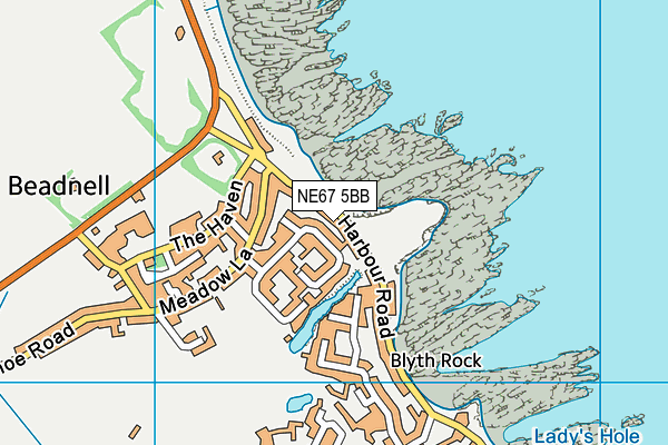 NE67 5BB map - OS VectorMap District (Ordnance Survey)