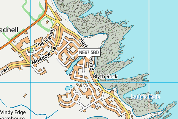NE67 5BD map - OS VectorMap District (Ordnance Survey)