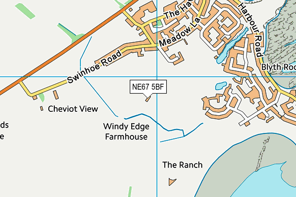 NE67 5BF map - OS VectorMap District (Ordnance Survey)