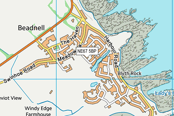 NE67 5BP map - OS VectorMap District (Ordnance Survey)