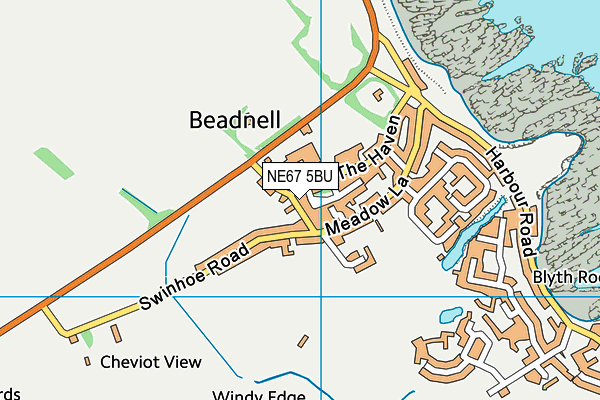 NE67 5BU map - OS VectorMap District (Ordnance Survey)