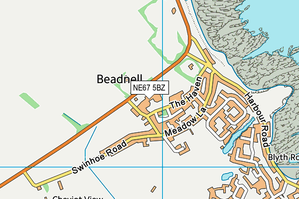 NE67 5BZ map - OS VectorMap District (Ordnance Survey)