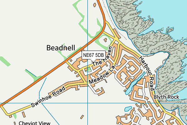 NE67 5DB map - OS VectorMap District (Ordnance Survey)