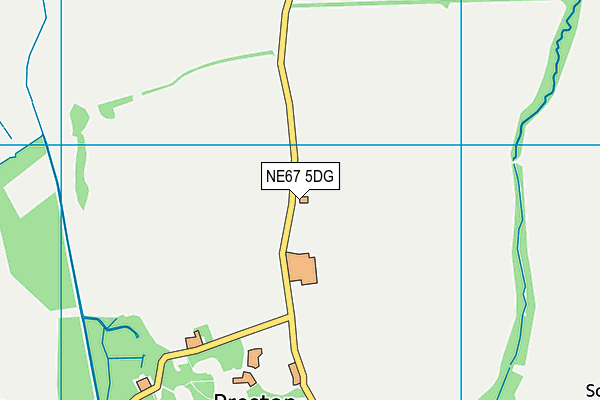 NE67 5DG map - OS VectorMap District (Ordnance Survey)