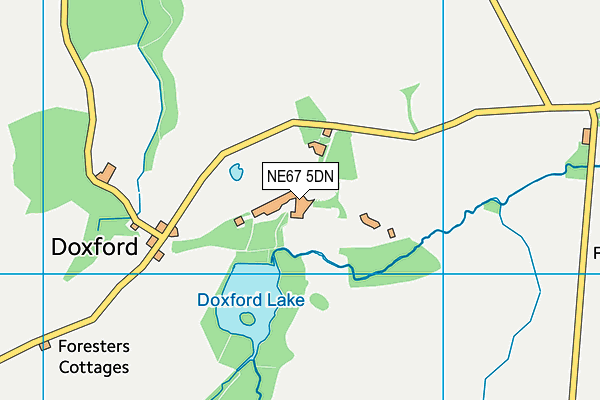 NE67 5DN map - OS VectorMap District (Ordnance Survey)