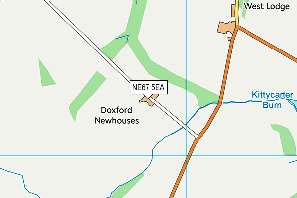 NE67 5EA map - OS VectorMap District (Ordnance Survey)