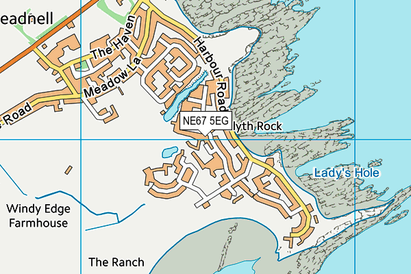 NE67 5EG map - OS VectorMap District (Ordnance Survey)