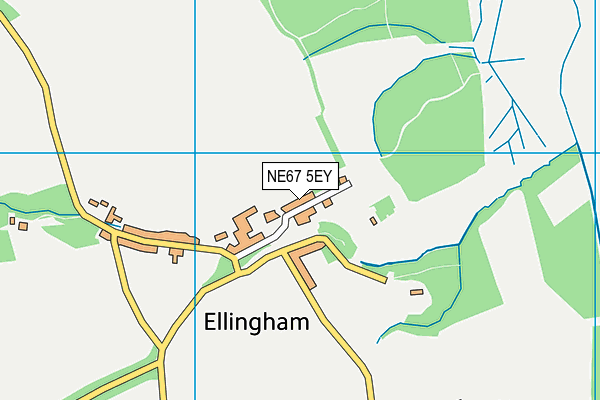Ellingham Hall (Closed) map (NE67 5EY) - OS VectorMap District (Ordnance Survey)