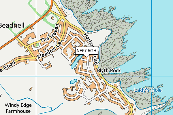 NE67 5GH map - OS VectorMap District (Ordnance Survey)