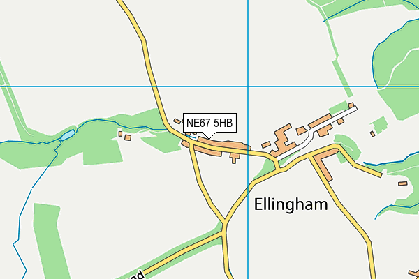 NE67 5HB map - OS VectorMap District (Ordnance Survey)