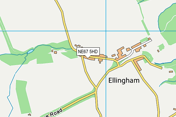 NE67 5HD map - OS VectorMap District (Ordnance Survey)