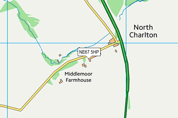 NE67 5HP map - OS VectorMap District (Ordnance Survey)