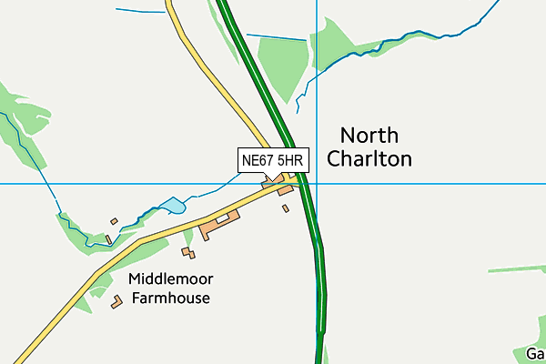 NE67 5HR map - OS VectorMap District (Ordnance Survey)